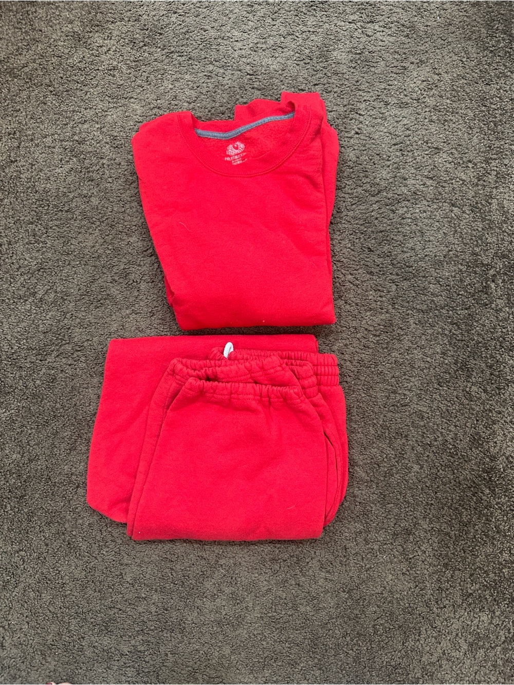 Fruit of the Loom Kids Red Fleece Sweatpants & Top Set